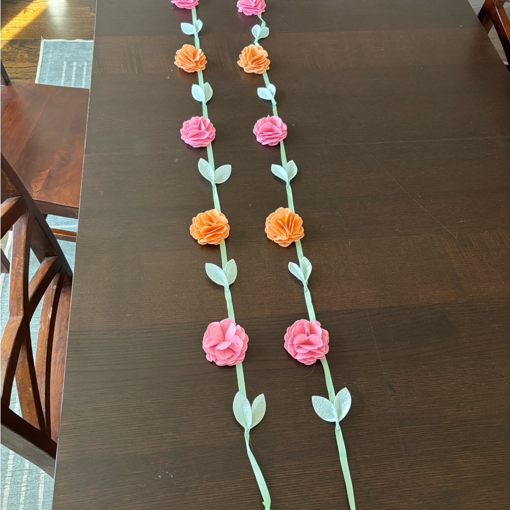 Pink and Orange Floral Garland